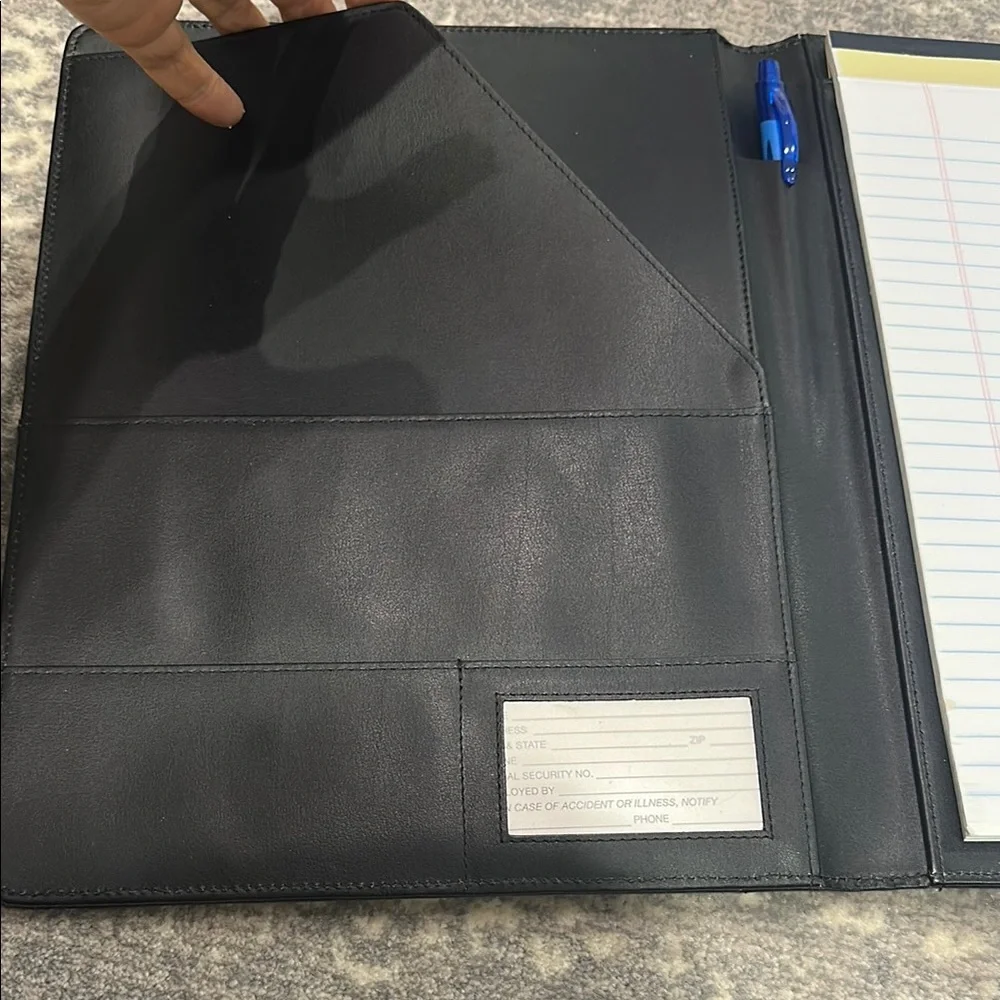Black folder for paper pen and accessories. Legal size.